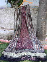 Ajrakh modal silk zari pallu dupatta
